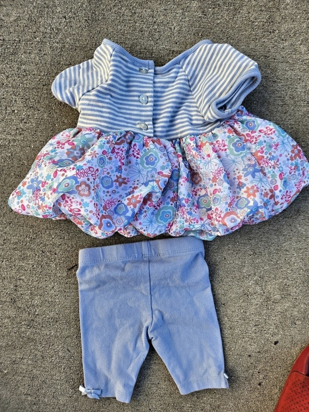 Pippa & Julie Floral Romper Baby 3M Blue & Pink